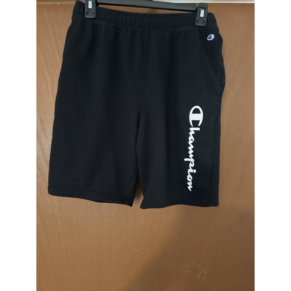 Champion Boys XL (18/20) Black Fleece Shorts Logo Athletic Sweat Shorts